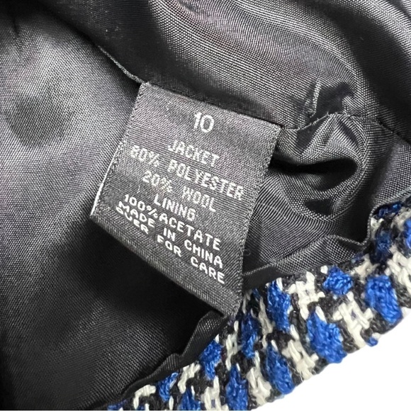 AGB Wool Blend Houndstooth Jacket - Size: 10 - Picture 4 of 6